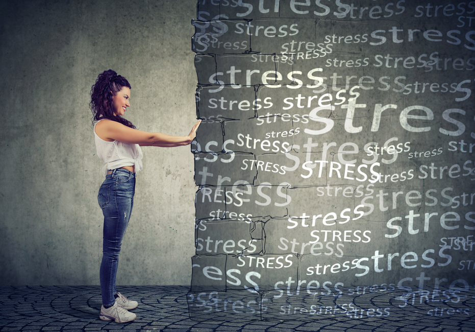 Woman blocking negative emotions and stress